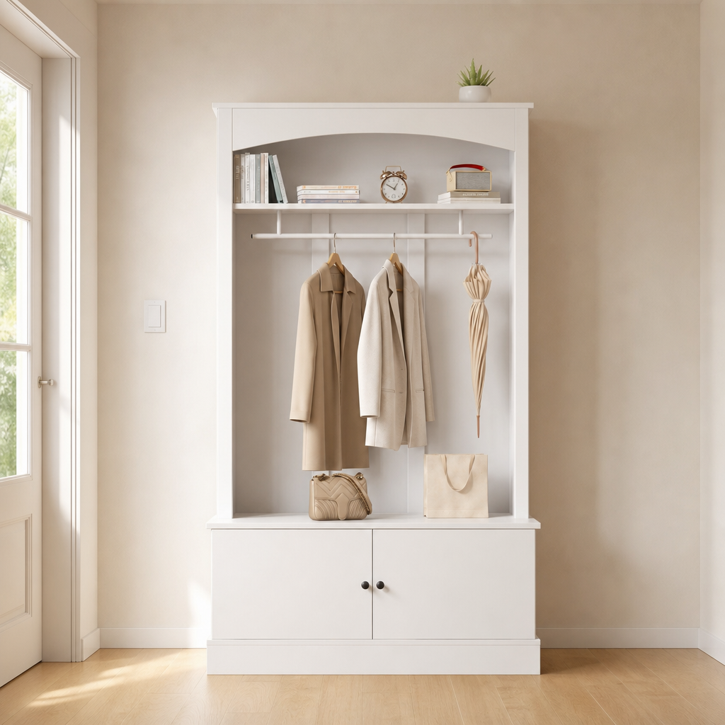 Garderobe 120 cm Weiß – Eine Wand statt drei Möbel