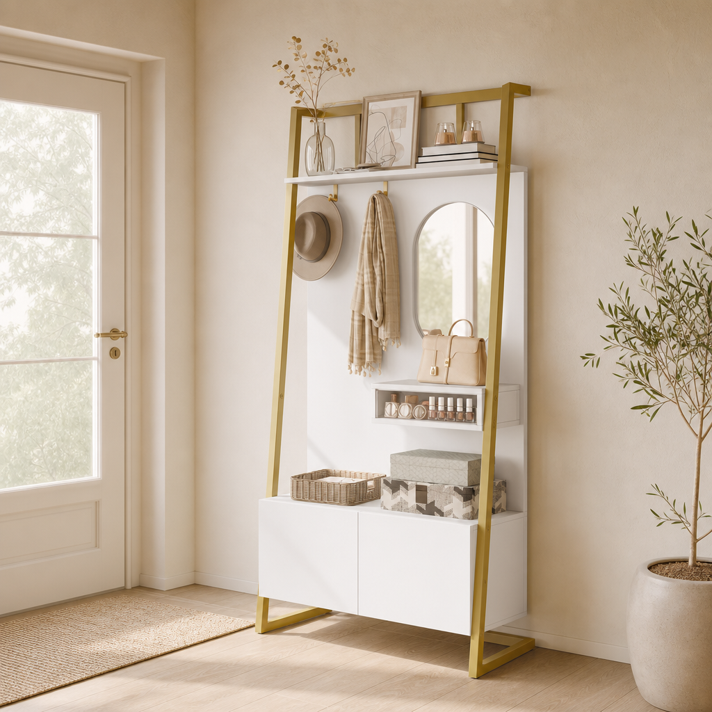 Garderobe 78 cm Weiß – Spiegel gehört dazu