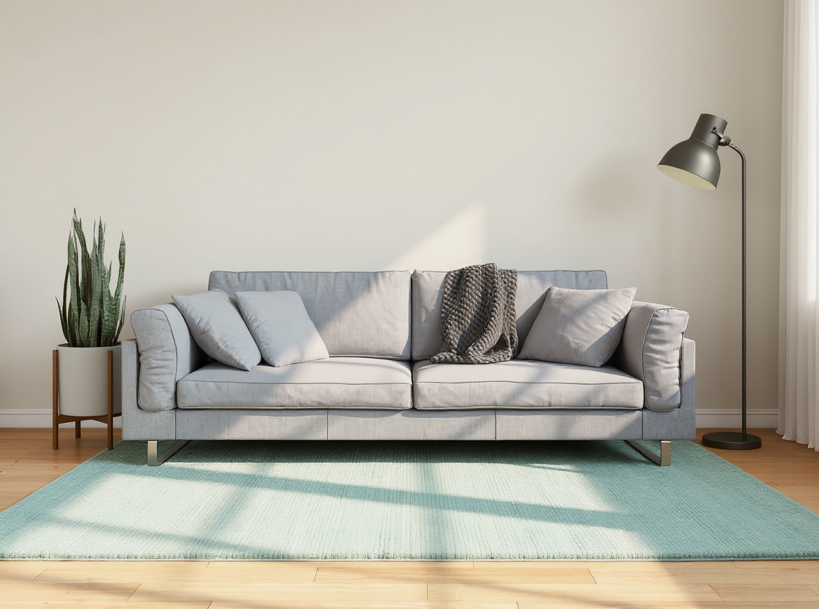 Kurzflor-Teppich OVIEDO 200 x 280 cm Beige mit 12,5 mm Flor flach auf Dielenboden