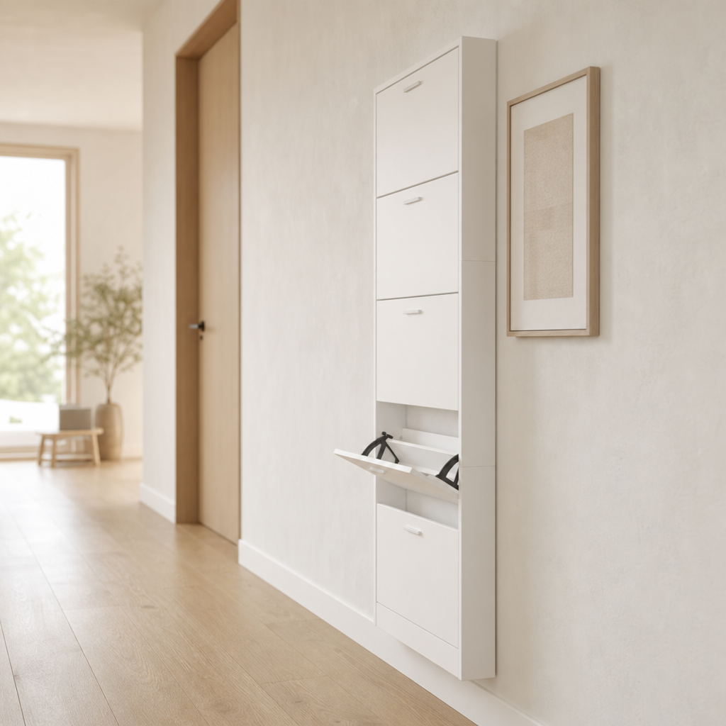 Schuhschrank 59 cm Weiß – 17 cm sind fast nichts