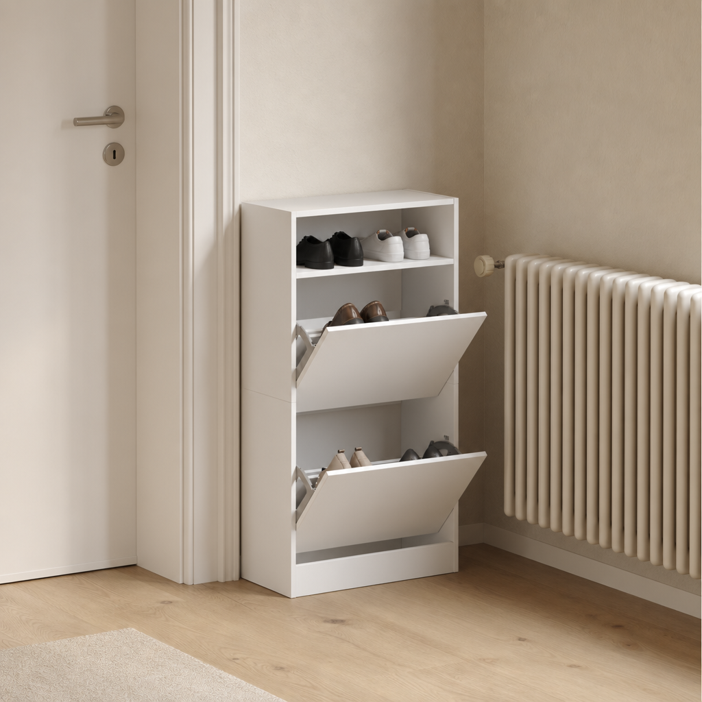 Schuhschrank 60 cm Weiß – Für die Lücke neben der Tür