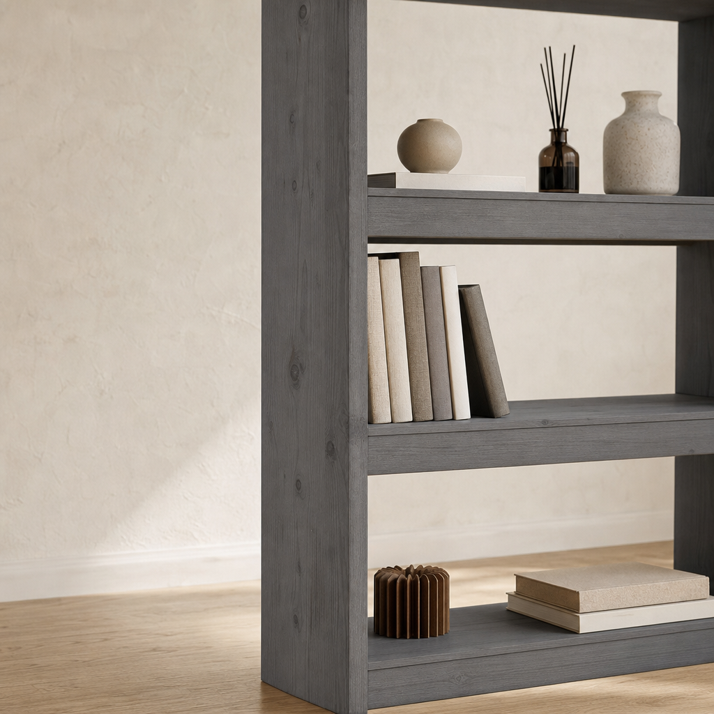 Standregal 80 cm Kiefer – Grau, das nicht kalt wirkt