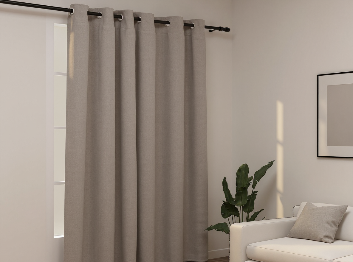 Ösen des Verdunkelungsvorhangs 290 × 245 cm auf der Vorhangstange