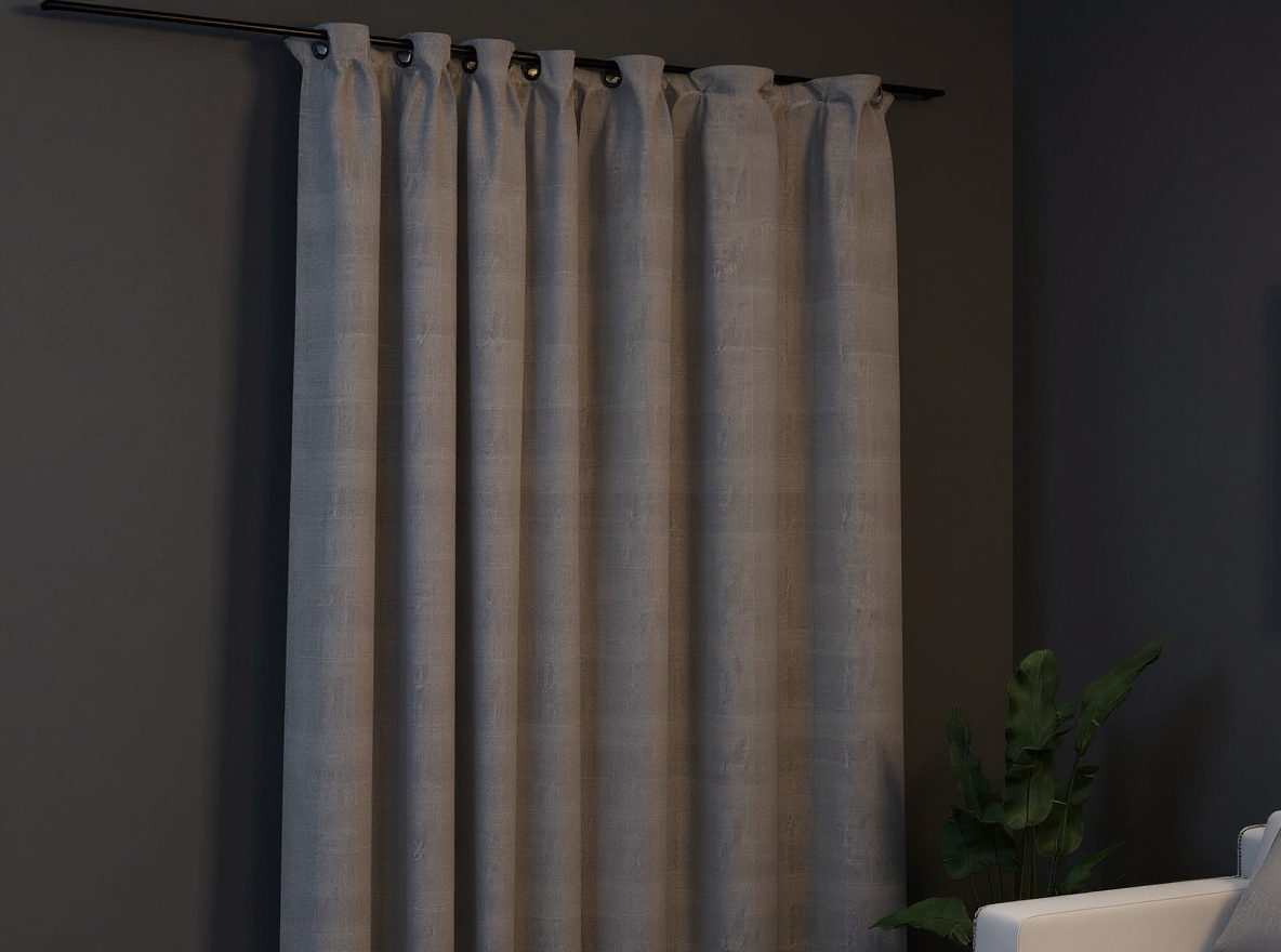 Verdunkelungsvorhang 290 × 245 cm in Leinenoptik mit Metallhaken an der Gardinenschiene