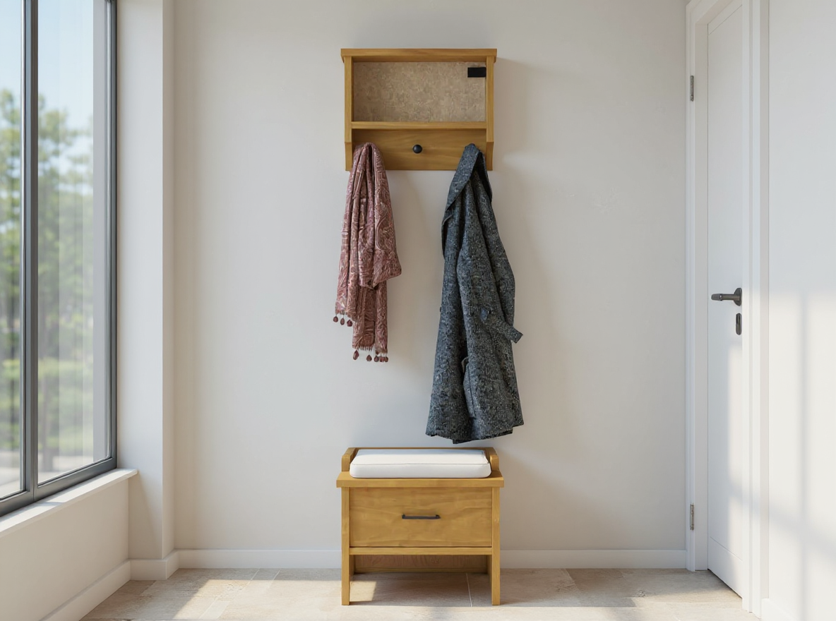 Wandgarderobe SANDNES 45 cm in Weiß im Flur, nur 12 cm tief