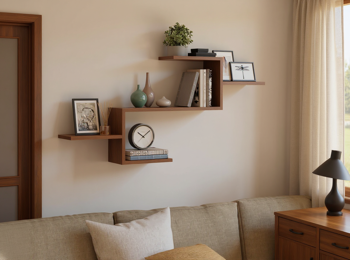 Wandregal 104 cm in Holzoptik passend zum Sideboard im Flur, 104 cm breit